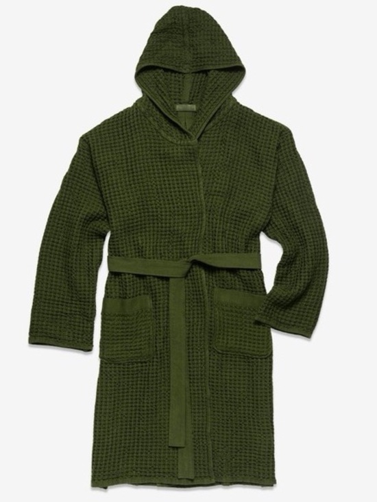 Onsen Other - Onsen Supima Waffle Bath Robe, Forest Green, Size S, Unisex